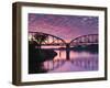 USA, Arkansas, Little Rock, Clinton Presidential Park Bridge and Arkansas River-Walter Bibikow-Framed Photographic Print