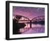 USA, Arkansas, Little Rock, Clinton Presidential Park Bridge and Arkansas River-Walter Bibikow-Framed Photographic Print