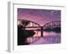 USA, Arkansas, Little Rock, Clinton Presidential Park Bridge and Arkansas River-Walter Bibikow-Framed Photographic Print