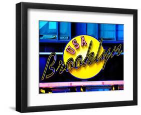 USA Brooklyn Sign, Manhattan, New York, United States-Philippe Hugonnard-Framed Photographic Print