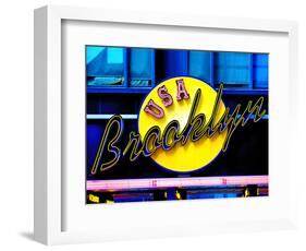 USA Brooklyn Sign, Manhattan, New York, United States-Philippe Hugonnard-Framed Photographic Print