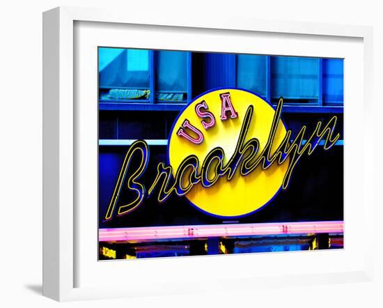 USA Brooklyn Sign, Manhattan, New York, United States-Philippe Hugonnard-Framed Premium Photographic Print