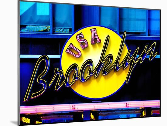 USA Brooklyn Sign, Manhattan, New York, United States-Philippe Hugonnard-Mounted Premium Photographic Print