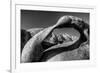 USA, California, Alabama Hills. Black and white of Mobius Arch at sunrise.-Jaynes Gallery-Framed Premium Photographic Print