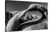 USA, California, Alabama Hills. Black and white of Mobius Arch at sunrise.-Jaynes Gallery-Stretched Canvas
