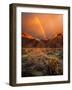 USA, California, Anza-Borrego Desert State Park. Rainbow over desert mountains at sunrise.-Jaynes Gallery-Framed Photographic Print