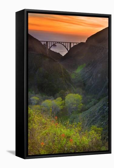 Usa, California, Big Sur, Bixby Bridge-Don Smith-Framed Stretched Canvas