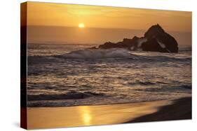 USA, California, Big Sur. Sunset and Splashes at Pfeiffer Beach-Ann Collins-Stretched Canvas