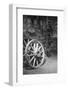 USA, California, Bishop. Black and white inside blacksmith shop-Jaynes Gallery-Framed Photographic Print