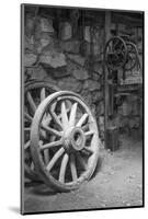 USA, California, Bishop. Black and white inside blacksmith shop-Jaynes Gallery-Mounted Photographic Print