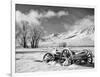 USA, California, Bishop. Snow-Covered Vintage Wagon in Owens Valley-Dennis Flaherty-Framed Photographic Print