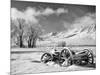 USA, California, Bishop. Snow-Covered Vintage Wagon in Owens Valley-Dennis Flaherty-Mounted Photographic Print