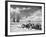 USA, California, Bishop. Snow-Covered Vintage Wagon in Owens Valley-Dennis Flaherty-Framed Photographic Print