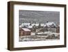 USA, California, Bodie. Abandoned Buildings in Snowfall-Don Paulson-Framed Photographic Print