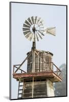 USA California. Cayucos, old wooden water tower with windmill for pumping-Alison Jones-Mounted Photographic Print