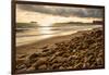 USA, California. Central Coast, Montecito, Butterfly Beach, drain and cobble eroded by King Tides-Alison Jones-Framed Photographic Print