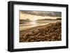 USA, California. Central Coast, Montecito, Butterfly Beach, drain and cobble eroded by King Tides-Alison Jones-Framed Photographic Print