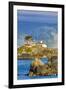 USA, California, Crescent City. Lighthouse and harbor-Hollice Looney-Framed Photographic Print