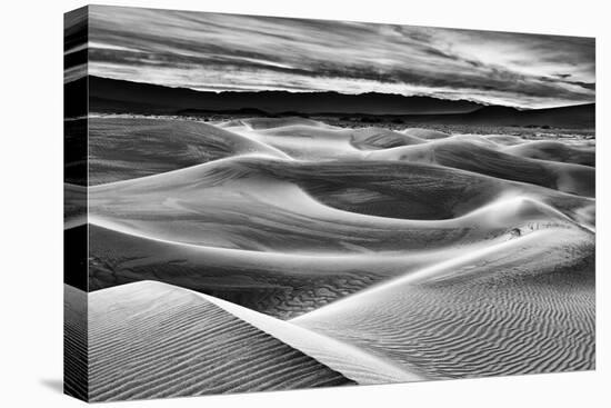 USA, California, Death Valley National Park, Dawn over Mesquite Flat Dunes in Black and White-Ann Collins-Stretched Canvas