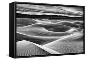 USA, California, Death Valley National Park, Dawn over Mesquite Flat Dunes in Black and White-Ann Collins-Framed Stretched Canvas