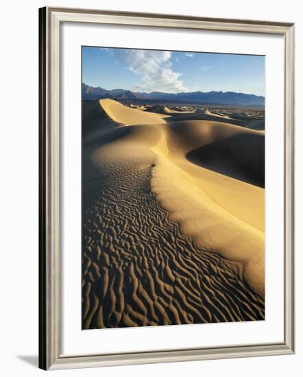 USA, California, Death Valley National Park. Early Morning Sun Hits Mesquite Flat Dunes-Ann Collins-Framed Photographic Print