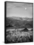 USA, California, Death Valley National Park. Moon setting at dawn over Zabriskie Point-Ann Collins-Framed Stretched Canvas