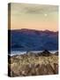 USA, California, Death Valley National Park. Moonset at Sunrise from Zabriskie Point-Ann Collins-Stretched Canvas