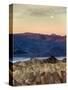 USA, California, Death Valley National Park. Moonset at Sunrise from Zabriskie Point-Ann Collins-Stretched Canvas