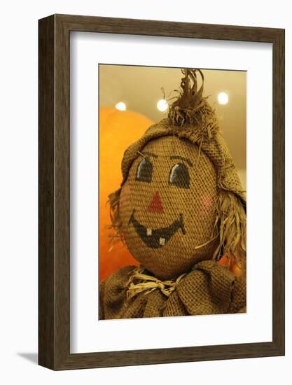 USA, California, Del Mar. A scarecrow at a Pumpkin Patch festival.-Kymri Wilt-Framed Photographic Print