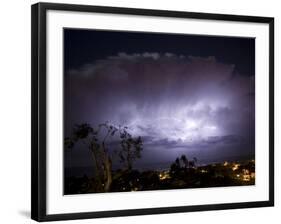 USA, California, del Mar Lightning Storm-John Ford-Framed Photographic Print