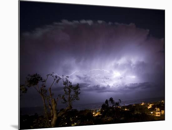 USA, California, del Mar Lightning Storm-John Ford-Mounted Photographic Print