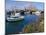 USA, California. Docked boats at Morro Bay with Morro Rock behind.-Anna Miller-Mounted Premium Photographic Print