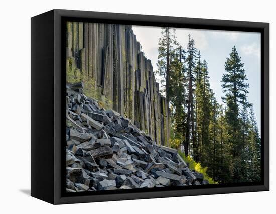 USA, California, Eastern Sierra. Devils Postpile National Monument in Autumn-Ann Collins-Framed Stretched Canvas