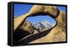 USA, California, Eastern Sierra. Lone Pine Peak Through the Mobius Arch in the Alabama Hills-Ann Collins-Framed Stretched Canvas