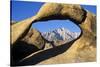 USA, California, Eastern Sierra. Lone Pine Peak Through the Mobius Arch in the Alabama Hills-Ann Collins-Stretched Canvas