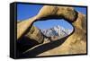 USA, California, Eastern Sierra. Lone Pine Peak Through the Mobius Arch in the Alabama Hills-Ann Collins-Framed Stretched Canvas