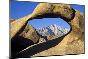 USA, California, Eastern Sierra. Lone Pine Peak Through the Mobius Arch in the Alabama Hills-Ann Collins-Mounted Photographic Print
