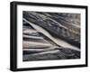 USA, California, Encinitas, Black-And-White Abstract of Water Flowing on Beach-Ann Collins-Framed Photographic Print