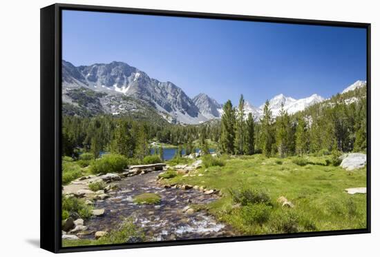 USA, California. Glacial lake in the Little Lakes Valley, Bishop and Mammoth Lakes.-Christopher Reed-Framed Stretched Canvas