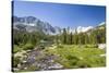 USA, California. Glacial lake in the Little Lakes Valley, Bishop and Mammoth Lakes.-Christopher Reed-Stretched Canvas