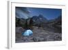 USA, California, Inyo National Forest. Tent at night by Garnet Lake.-Don Paulson-Framed Photographic Print