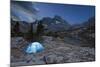 USA, California, Inyo National Forest. Tent at night by Garnet Lake.-Don Paulson-Mounted Photographic Print