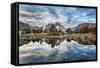 USA, California, Inyo NF. Mt Ritter and Banner Peak above Garnet Lake.-Don Paulson-Framed Stretched Canvas