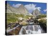 USA, California, Inyo NF. Waterfalls below Mt Ritter and Banner Peak.-Don Paulson-Stretched Canvas