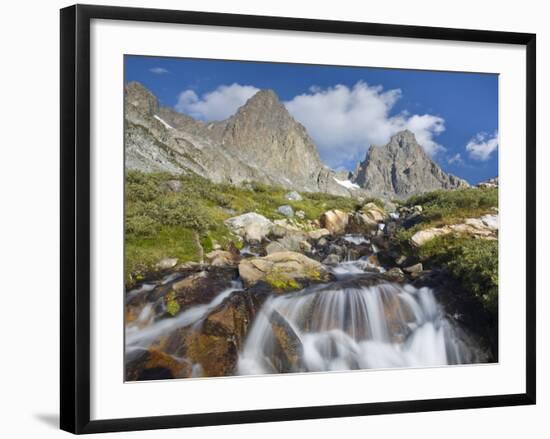 USA, California, Inyo NF. Waterfalls below Mt Ritter and Banner Peak.-Don Paulson-Framed Photographic Print