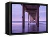 USA, California, La Jolla, Dawn under Scripps Pier at La Jolla Shores-Ann Collins-Framed Stretched Canvas