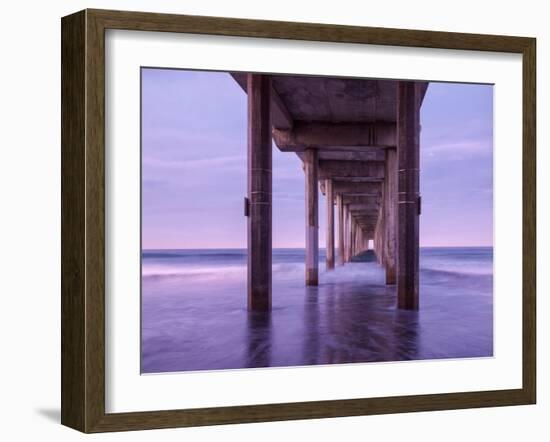 USA, California, La Jolla, Dawn under Scripps Pier at La Jolla Shores-Ann Collins-Framed Photographic Print