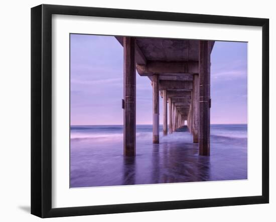 USA, California, La Jolla, Dawn under Scripps Pier at La Jolla Shores-Ann Collins-Framed Photographic Print