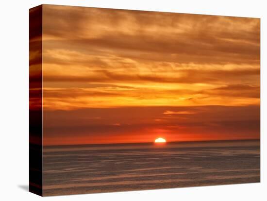 USA, California, La Jolla, Fiery sun drops into the Pacific Ocean-Ann Collins-Stretched Canvas