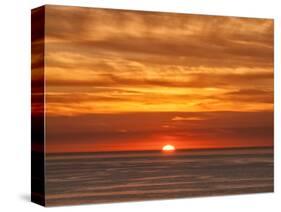 USA, California, La Jolla, Fiery sun drops into the Pacific Ocean-Ann Collins-Stretched Canvas